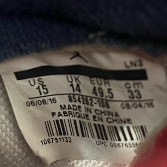 Nike Air Jordan 3 True Blue 2016 Size 15 Hardly Worn in Great Condition - Picture 6 of 6